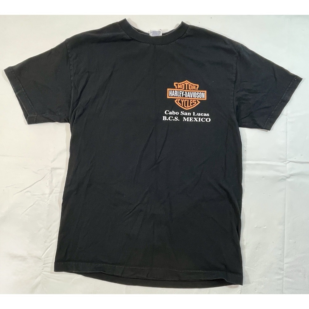 Harley Davidson Cabo San Lucas Mexico Dealer T Shirt Medium Black Made in USA